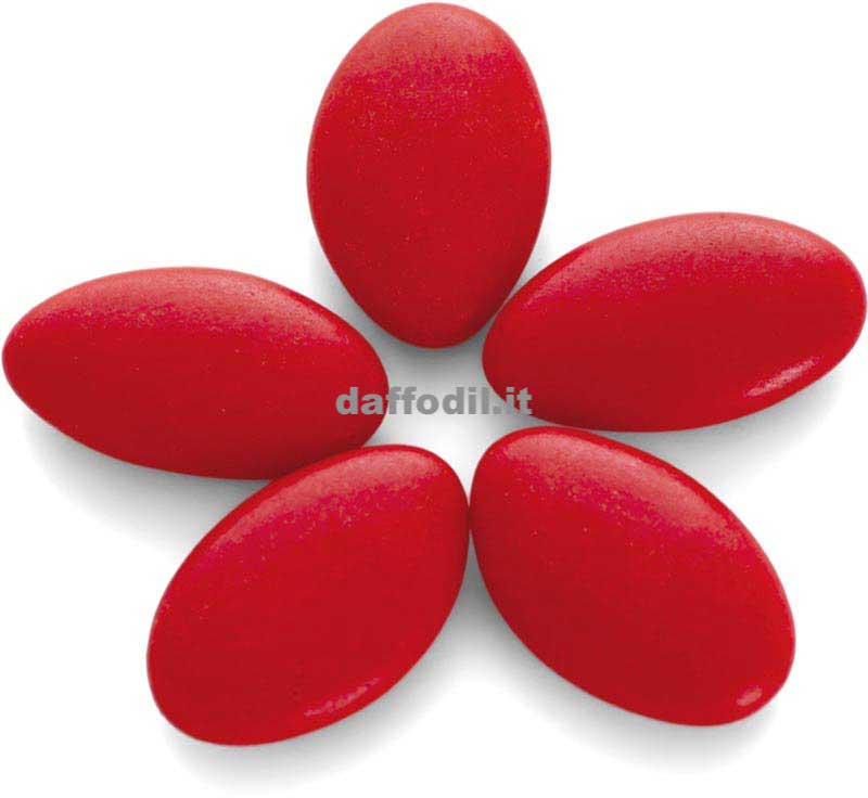 5 confetti rossi alla mandorla