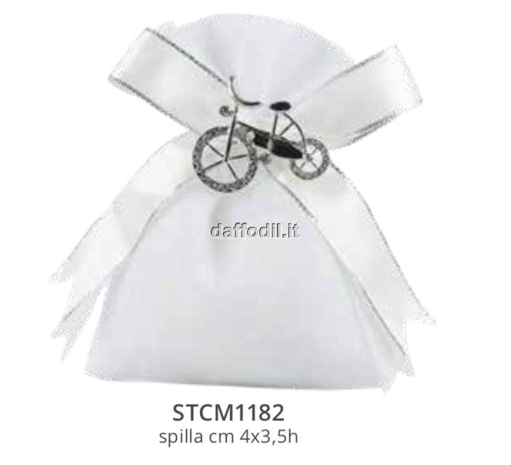 Harmony sacchetto bianco con pendente bicicletta