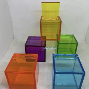 Cubo pvc multicolor trasparente