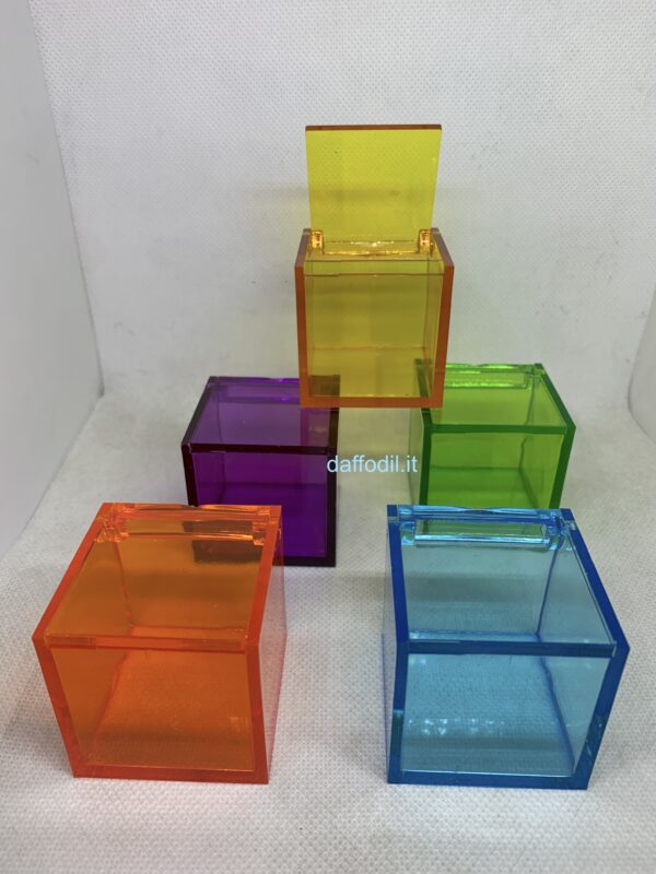 Cubo pvc multicolor trasparente